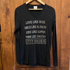 atx Mafia Charcoal V-Neck Golden Girls Long Sleeve Shirt S